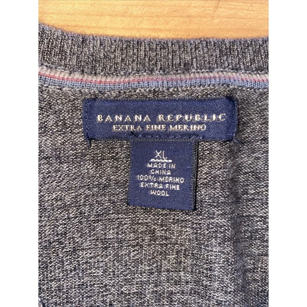 Banana Republic Brown Charcoal Gray Silk Cashmere Blend Lightweight Sweater - XL